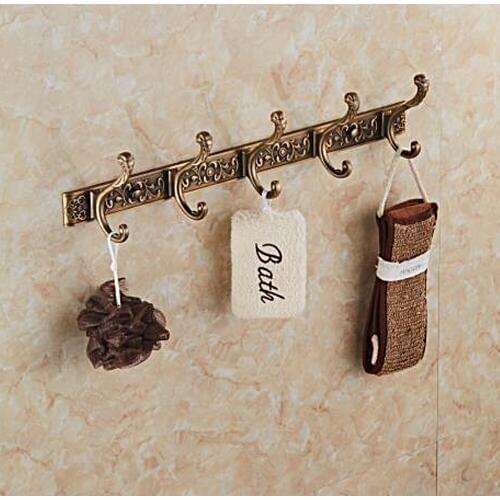 Zero shipping bronze coat hooks European style space aluminum vintage coat hooks practical vintage clothes hooks with 4-6 hooks