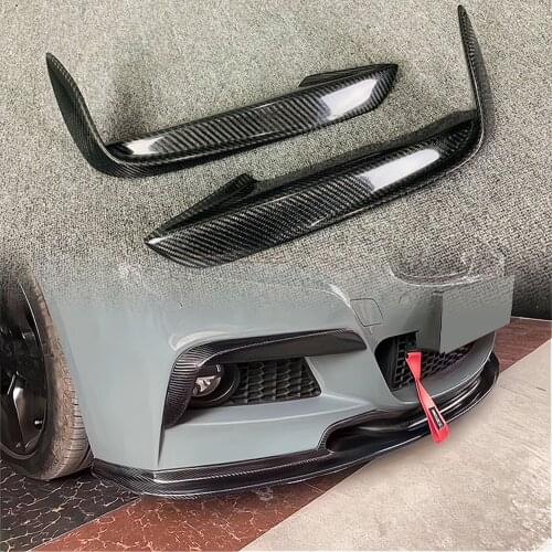 2PCS Carbon Fiber Front lip spoiler Front Fog Lamp Fin Splitter Trim Canards For BMW F30 F35 M Sport 2012 - UP Car Accessories