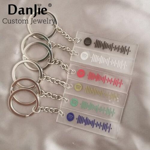 Personalized Acrylic Music Spitify Code Keychain Custom Song Friends Lovers Couples Key Door Rings Birthday Christmas Gifts