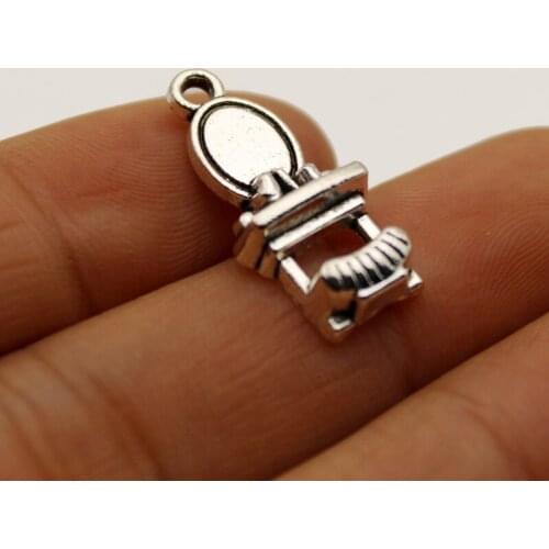 20pc Wholesale Price Dresser Dressing Table Charms 10*20mm Antique Silver Plated Pendant For Handmade Jewelry Accessories