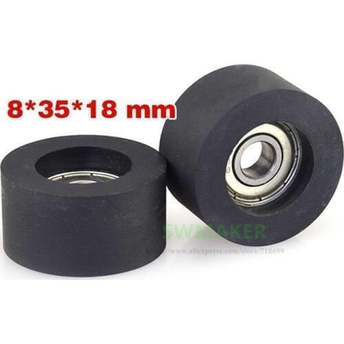 1pcs 8*35*18mm 608zz coated polyurethane guide wheel/roller, rowing machine accessories, sports equipment pulley