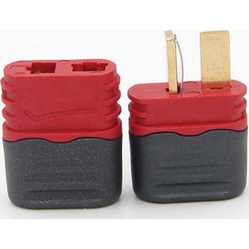 Anti-slip Sheath Cover T Plug Gold-plated Connectors Big Current DIY Model Electrically Adjustable Battery Connector Plug