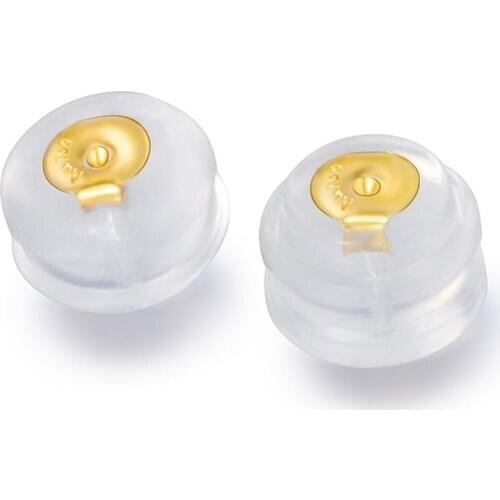 Silicone 18k gold stud earring back Fine jewelry Accessories Findings
