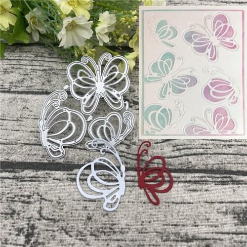 Three Butterfly flower Metal Cutting Dies For DIY Scrapbooking Album Embossing Paper Cards Decorative Crafts