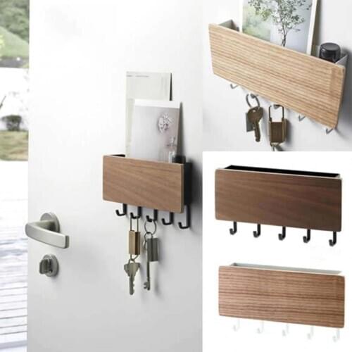 Creative Storage Boxes Kitchen Bathroom Hanger Hook Key Solid Wood ABS and PC Plastic Alloy Rack Multifunctional