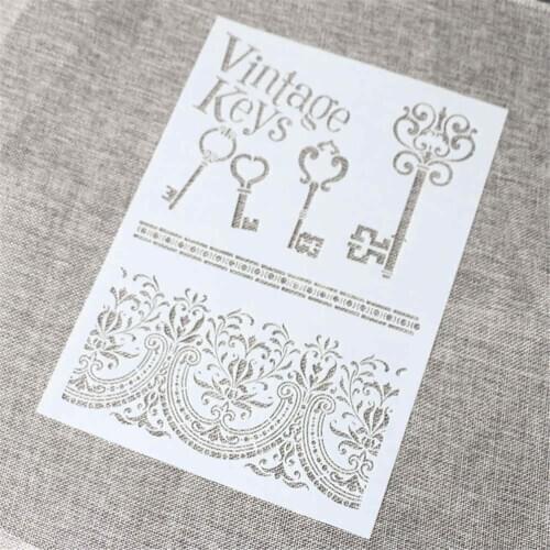 Vintage Lace Frame Keys Craft Layering Stencils For Walls Painting Scrapbooking Stamping Stamp Album Decorative Embossing