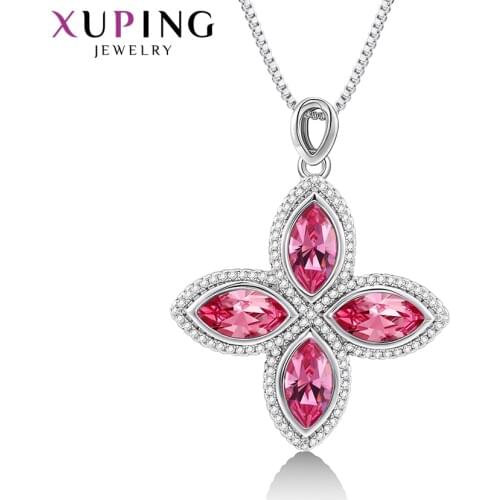 Xuping Jewelry Sweet Little Fresh Crystals Pendant Necklaces for Girls Romantic Wedding 40496