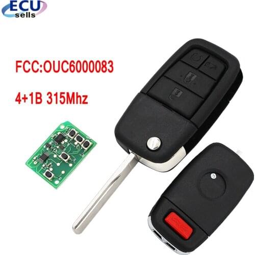 Replacement Remote Control Car Key Fob 315MHz 3+1 Button for Pontiac G8 GT 2008 2009 2010 2011 OUC6000083
