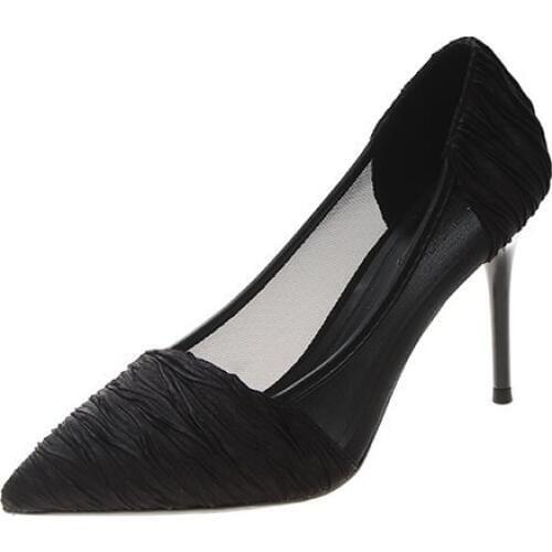 French Girl High Heels 2019 New The Wild Fashion Pointed Stiletto Net Red Single Shoes Female Tide Shoes