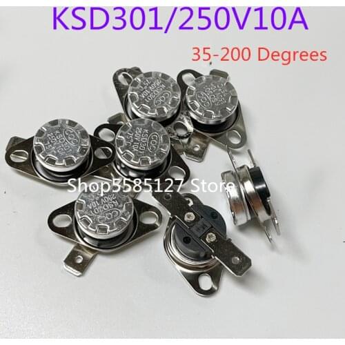 1PCS Normally Open KSD301 10A 250V 40-135 degree Bakelite KSD-301 Temperature Switch Thermostat Sensor 50 60 65 70 75 80 90 100