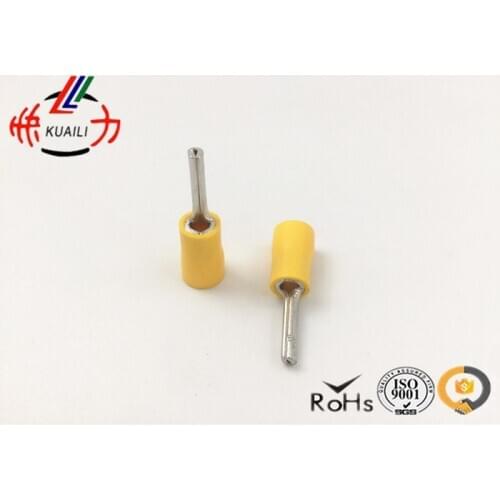100pcs insulated pin terminals Connector YELLOW PTV 5.5-13 AWG 12-10