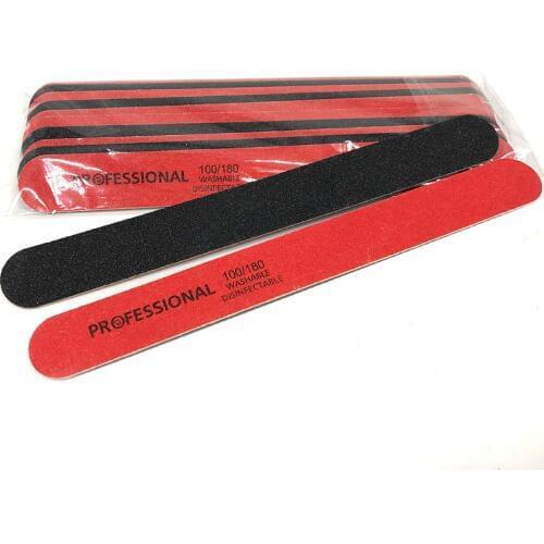 20pcs Professional Nail Art Styling Tools Wood Polisher Sanding Nail File 100/180 Grit Salon Bar Strip Para Manicura Pedicure