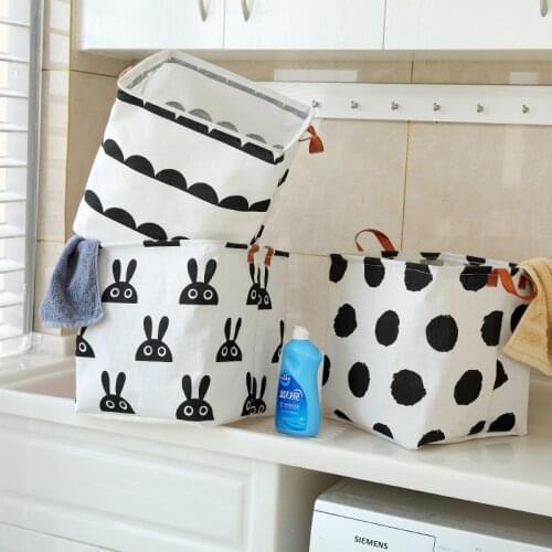33x33CM Cotton And Linen Folding Cloth Storage Box Large Toy Storage Basket Dirty Clothes Basket Bag