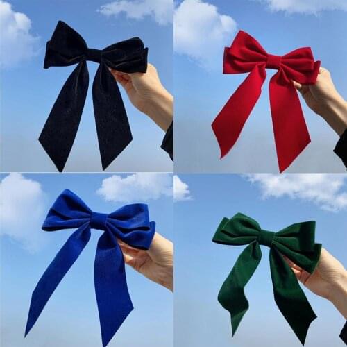Hair Accessories Fashion Sweet Women Hair Pin Anti Slip Velvet Large Bow Duckbill Clip Hairgrip Barrette Ladies Hairpins Cute