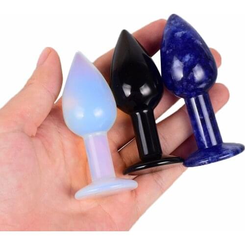 Natural jade stone anal plug small Crystal butt plug anal sex toys for women men jade analplug adult sex shop