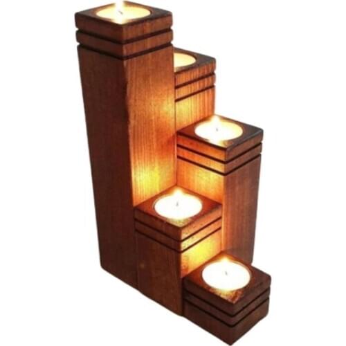 Dekoratif aşk mumları ahşap el yapımı