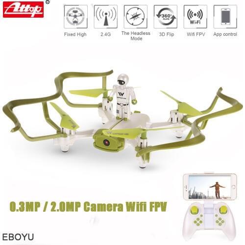Attop W2 4CH 2.4Ghz 2.0MP / 0.3MP Wifi FPV HD Camera RC Drone w/ Headless Mode Altitude Hold G-sensor RC Quadcopter RTF