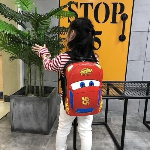 Disney childrens school bag cartoon car princess eggshell bag kindergarten baby backpack student shoulder bag travel backpack