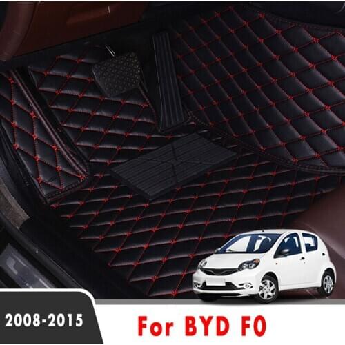 For BYD F0 2015 2014 2013 2012 2011 2010 2009 2008 Car Floor Mats Interior Waterproof Easy Install Leather Auto Styling Protect