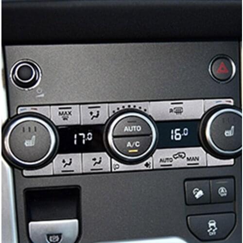 For Land Rover Range Rover Evoque 12-2018 Car styling Aluminum Alloy Car Air Conditioning Button Stickers Silver Car Accessories