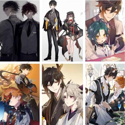 Genshin Impact/Young Master/Zhong Li Anime Wall Art Canvas Poster Minimalist Print Abstract Painting Picture Modern Home Decor