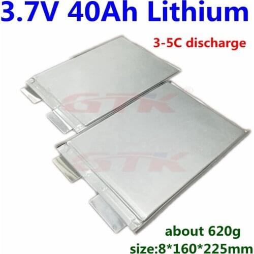 GTK 3.7V 40Ah Lithium Lipo battery 3.7v li-ion cell 3-5c discharge for diy 12V 24V 48v scooter electric vehicles Ebike motorcycl