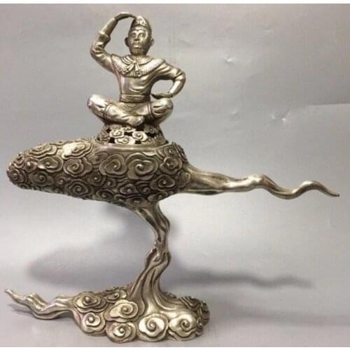 China White copper auspicious cloud Goku Incense burner crafts statue