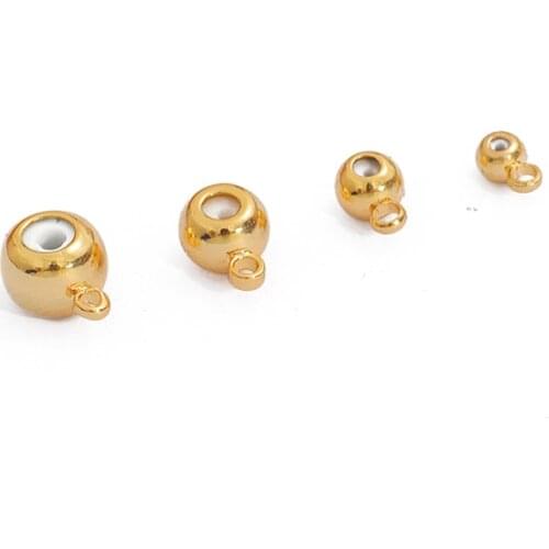1pcs/lot 18K Gold Plated Metal Silicone Positioning Bead Adjusting Bead Accessories DIY Necklace Bracelet Jewelry Making