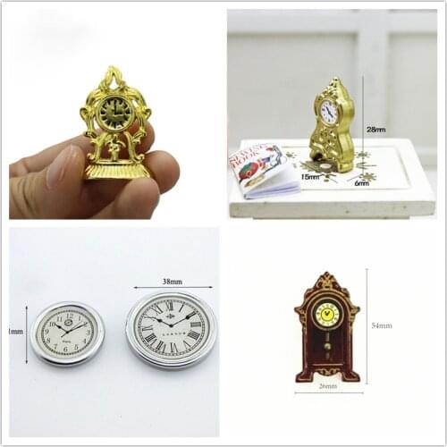 Dollhouse Mini Fashion Retro Pendulum Clock Model for Dollhouse Furniture Decorative Accessories
