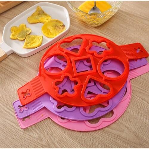 Multi-Shape Silicone 7-Hole Omelette Round Star Heart-Shaped High Temperature Resistant Creative Multi-Functional Pancake Maker