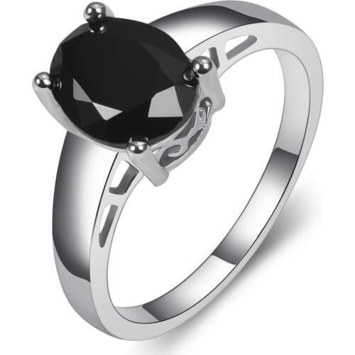 Black onyx 925 Sterling Silver Fashion Jewelry Engagement Wedding Ring Size 5 6 7 8 9 10 11 12 PPR12