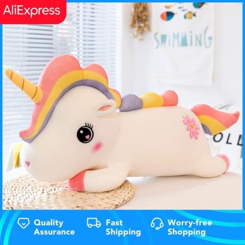 Stuffed Plush Rainbow Unicorn Toys Pillow Kawaii Sleeping Pillow Cute Horse Doll Plush Toy Children Birthday Present