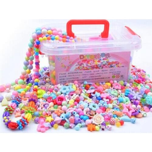 DIY Children Beaded Bracelet Set Fun Beaded Bracelet Weak Sight Training GIRLS Toy Get Large Group Boxed