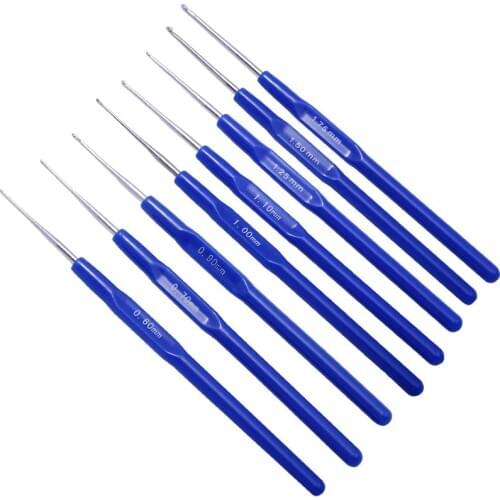 MIUSIE 8 pieces Knitting Needles Crochet Hook Set DIY Hand Craft With Ergonomic Grips 0.6-1.75mm Premium Quality
