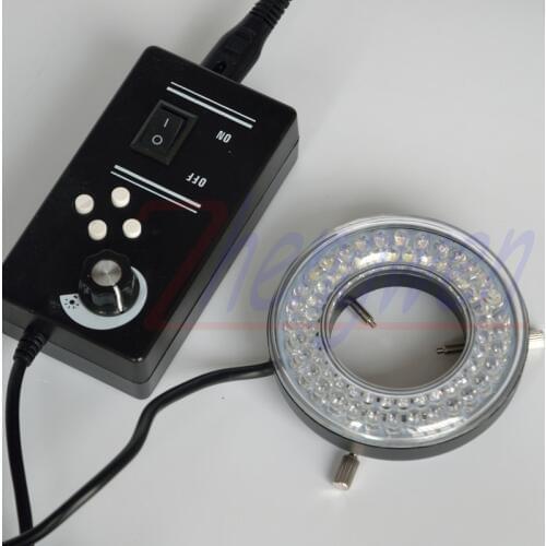 FYSCOPE New Brightness 64 Stereo Microscope 45mm inner size LED Ring Light Lamp Illuminator With Adapter 4 Zone control light