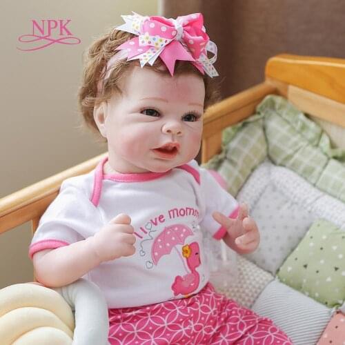 NPK 55CM touch cuddly baby soft body 100% handmade detailed painting collectibles art doll reborn baby