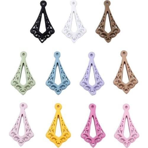 Multicolor single hanging hollow water drop fashion charm metal earring pendant used to make treasure jewelry accessories
