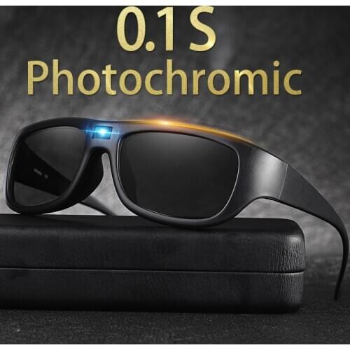2020 Smart Dimming Sunglasses Men Polarized Photochromic Auto Darkenning Sun Glasses Driving Sunglasses Solar Power supply