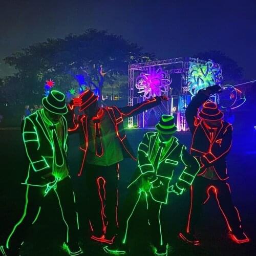 LED Light dress fibre-optical dance costume mens LED Suits