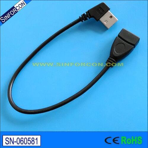 L shape usb cable 105 degree side angled usb cable