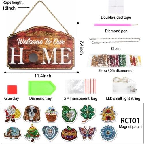 Iron sheet diamond painting door and window decoration painting with magnetic stickers