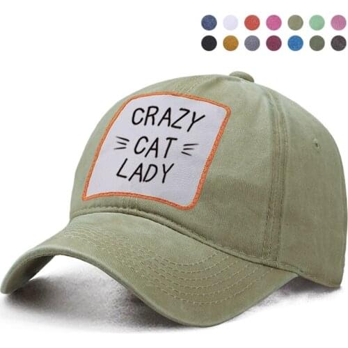 Crazy Cat Lady Letter Printed Bob Baseball Cap Dad Trucker Solid Snapback Hat Woman Ponytail Berets Caps Casquette Gorras Hats
