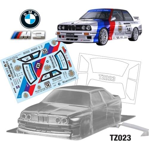 1/28 1/24 MiniZ BMW E30 Lexan Body 98MM With Car Stickr For MINI-Z Drift RC Wltoys K989 K969 Glracing GLD Atomic Aart MRZ DRZ