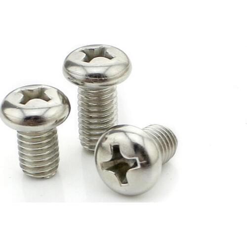 10pcs Stainless steel screws M6*35/40/45/50-100 mm cross pan head machine screws, round head bolts