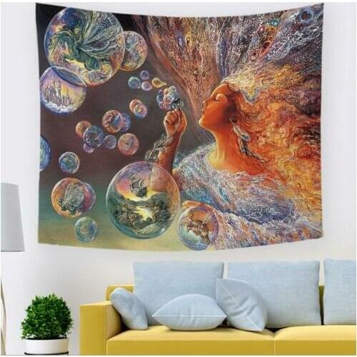 3D Woman Bubbles Tapestry Hanging Cloth Hang Wallpaper