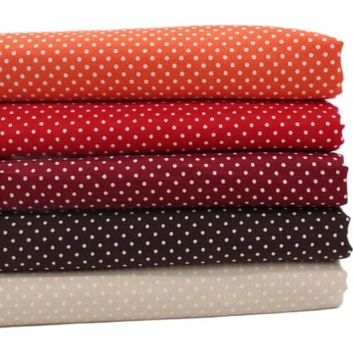 5 pcs "Mini Dots" Cotton Fabric Fat Quarters tissus Patchwork cloth Bundles Fabrics for Sewing Tecido Textile