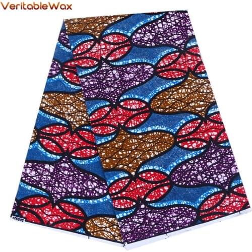 African Fabric Ankara African Real Wax Prints Cotton Fabric Diamond Pattern VeritableWax High Quality For work Dress 24FS1064