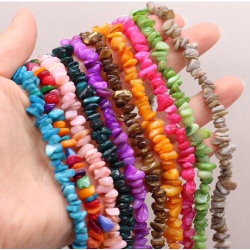 Hot Sale Natural Shell Dyed Color Beaded Cute Pink White Beads for Jewelry Making DIY Party Necklace Bracelet 40cm Wholesale