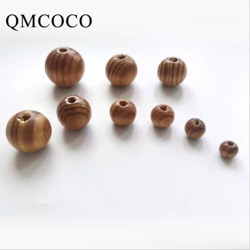 6-25mm Natural Striped Pine Wooden Beads Handmade Custom Fashion Decorations Crafts Jewelry Kids Baby Toys Furniture Accessories