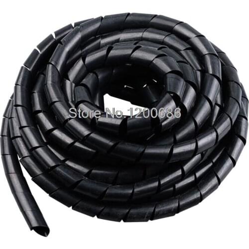 Black Wire Spiral Wrap Sleeving Band Tube Cable Protector Cable Sleeve black Wire Protection Spiral cable sleeve OD 4/6/8/10/12